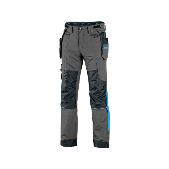 Kalhoty CXS NAOS pánské, šedo-černé, HV modré doplňky Kalhoty CXS NAOS pánské, šedo-černé, HV modré doplňky