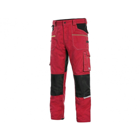 Pracovní kalhoty pas CXS STRETCH, červeno-černé