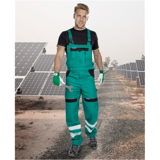 Pracovní kalhoty s laclem COOL TREND reflex, zelené