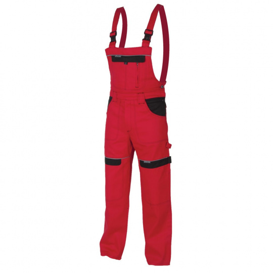 Pracovné nohavice s trakmi COOL TREND červené