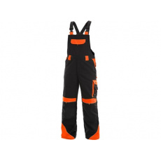 Pracovné nohavice s trakmi SIRIUS Brighton čierno / oranžové
